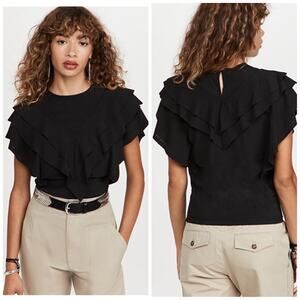 Isabel‎ Marant Étoile Heaven Women's Butterfly Sleeves Top in Black Size 34